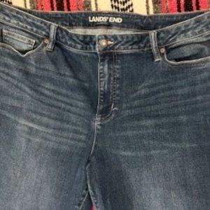 Lands" End Mid Rise Boot Cut Jeans, 18 Tall, Blue, Like New